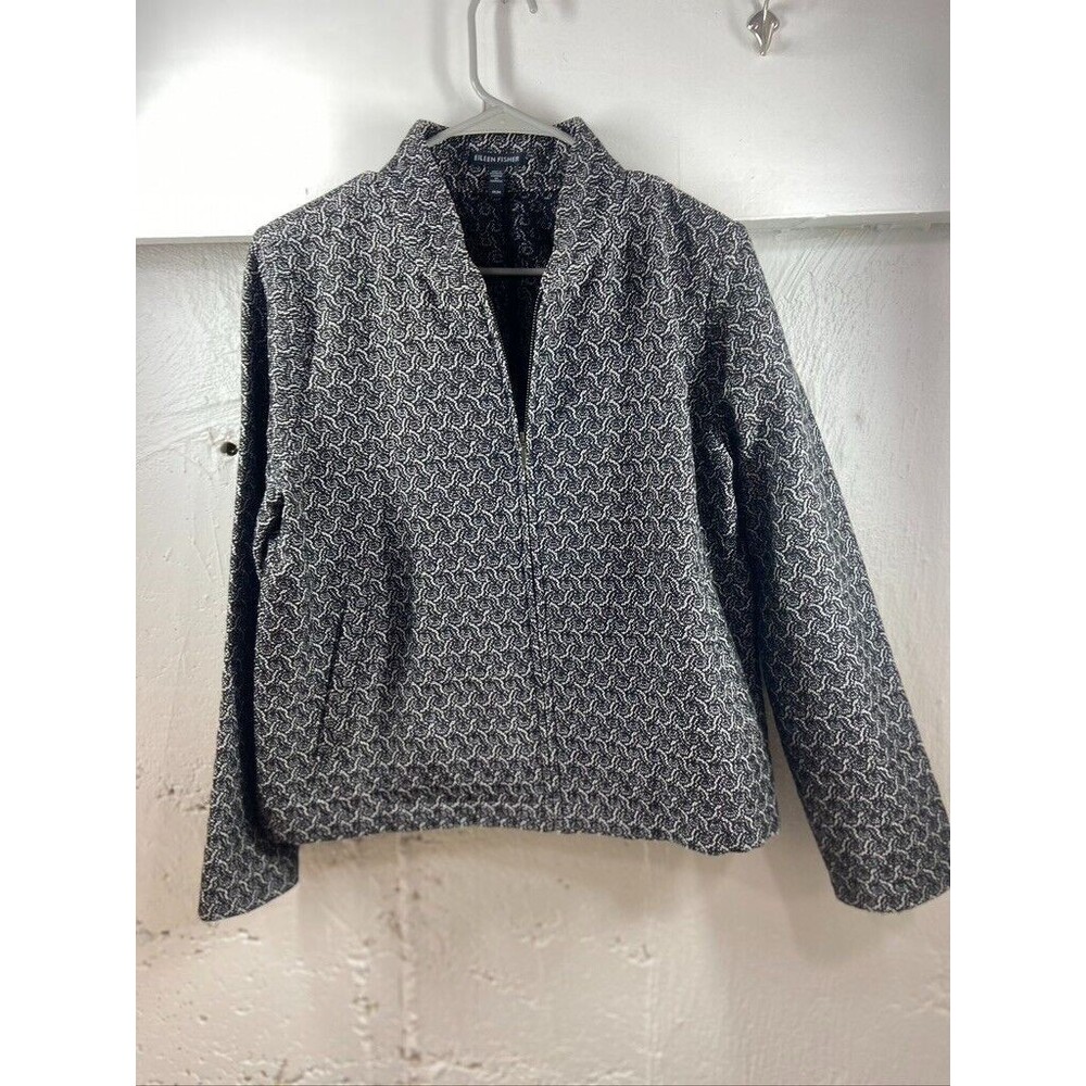 EILEEN FISHER WOMENS MED FULL ZIP BROWN SHORT JACKET